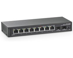 8-poorts 2.5G Gigabit Ethernet Switch met 2x10G SFP+ slots, Fanless Metalen Netwerk Switch