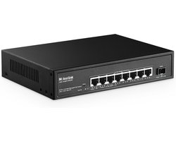 8-Poorts 2.5G Gigabit PoE+ Netwerk Switch met 10G SFP Uplink | Web Managed & Fanless