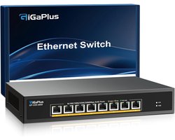 8-poorts 5Gb Unmanaged Ethernet-switch met 5G Base-T-poorten voor NAS, pc en WiFi7