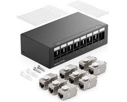 8-Poorts CAT7 Patchpaneel Set met Keystone Modules - 10 Gbit/s Netwerk Distributie