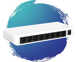 8-Poorts Gigabit Desktop Switch voor Snel LAN, Fanless en Tafel-/Wandmontage