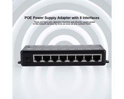 8-Poorts Passieve PoE Injector Switch voor 10/100 Mbit/s Ethernet Netwerken