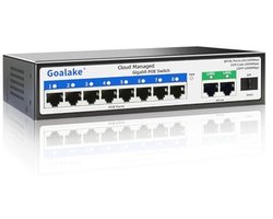 8-poorts Poe Switch - Cloud Managed Ethernet Switch met 10 Poorten PoE op 120 W, Eenvoudig Beheer en Ultra Remote Cloud tot 250 m