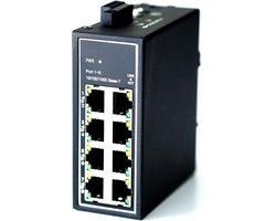 8-Poorts Unmanaged Gigabit Industriële Ethernet Switch met DIN-Rail Montage