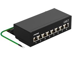 CAT 7 Patchpaneel 8 Poorten - Afgeschermd LSA Verdelerveld voor Gigabit Netwerk