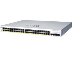 Cisco CBS220-48P-4G-EU - Netwerkswitch - Managed - Power over Ethernet (PoE) - Wit