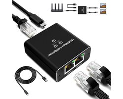 DD® Internet Splitter - Netwerk Spiltter - Internetkabel - 13x2x8cm - Zwart