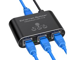 DD® Internet Splitter - Netwerk Spiltter - Internetkabel - 13x9x3cm - Zwart