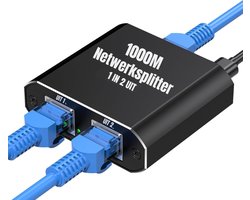 DD® Internet Splitter - Netwerk Spiltter - Internetkabel - 6x6x2cm - Zwart