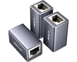 Ethernet Koppelaar RJ45 - 3-Pack Netwerk Koppeling, Geschikt voor Cat5, Cat5e, Cat6 en Cat7 (Grijs)