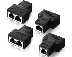 Ethernet Splitter 1 naar 2 - RJ45 LAN Kabel Verdeler voor Cat5/Cat6