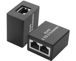 Ethernet Splitter Adapter 1 naar 2 RJ45 Netwerk Extender voor Cat5e/Cat6/Cat8