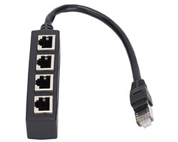 Ethernet Splitter Adapter 1 naar 4 - CAT 7 Netwerk Splitter voor LAN Connectie