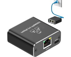 Ethernet Splitter - LAN Hub - Internet Delen - 1000 Mbps Snelheid - Compact Ontwerp - Zwart