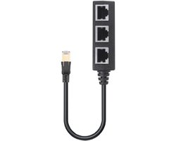 Ethernet Splitter Splitter Kabel met 3 Vrouwelijke Poorten en 1 Mannelijke Poort – Uitbreiding van LAN Netwerk CAT8