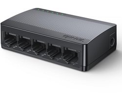 Gigabit Ethernet Switch 5 Poorten - Plug and Play, Ventielos, Niet-beheerd