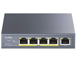 Gigabit Ethernet Switch met 5 PoE+ Poorten en 60W Vermogen