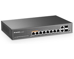 Gigabit PoE Switch 12 Poorten met 8 PoE+ en SFP Slots - 120W Vermogen - Plug & Play