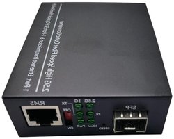 Glasvezel Mediaconverter - Gigabit Transceiver - Netwerk Uitbreiding - 2.5 G Snelheid - EU Stekker - Zwart