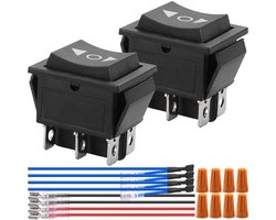 HAAMNING7 Rocker Switch 6 Pin 3 Position ON/Off/ON Momentary Toggle Switch Polarity Reverse Switch DC 12V 10A Motor Control AC 110V-220V DPDT Car Auto