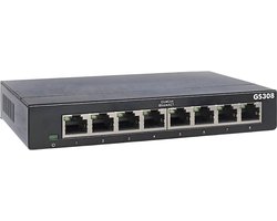 KAD® Internet Splitter - Netwerk Switch – Universele Splitter voor Internetkabel – Fast Ethernet Hub - Zwart - 16cm x 11cm x 3cm