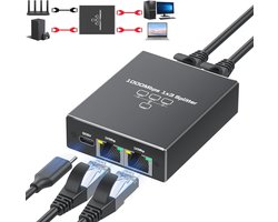 LAN-splitter 1 naar 3 1000 Mbps Ethernet Splitter met Type-C Netsnoer