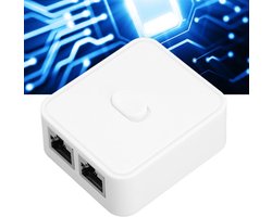 LAN Switch 2 poorten, Ethernet Switch LAN Splitter 1 op 2 Netwerk Switch 10/100/1000Mbps 2 In 1 Out 1 In 2 Out PoE Extender Switch RJ45 Netwerk-Splitter-Adapter