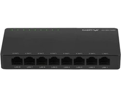Lanberg - Switch - 5 Gigabit poorten - Plug en play - Klein en handig - 5RJ-45 - 10/100/1000 Mbps - MDI-MDIX ondersteuning - 12V - DSP2 switch