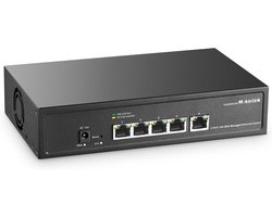 Managed 5-Poorts 10Gbps Netwerk Switch - L2 Webbeheerd, 10G RJ45 Ethernet