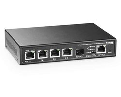 Managed Switch 4 poorten 2.5G PoE, 10G Ethernet en SFP+, Fanless Netwerk Switch