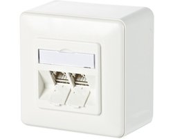 Metz Connect 130B11D20002-E Netwerkdoos Opbouw (op muur) CAT 6A 2 poorten Zuiver wit