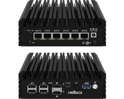 Mini PC - Micro Computer - Netwerk Beheer - 6 Poorten 2.5GbE - 14.5 x 12.7 x 5.3 cm - Zwart