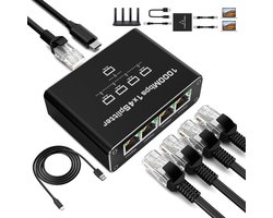 MKSS® Internet Splitter - Internetkabel - Netwerk Spiltter - 13x9x4cm - Zwart