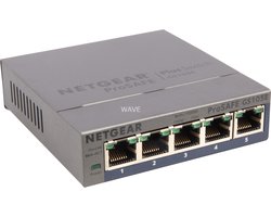 NETGEAR GS105E - Netwerk Switch - Plus Managed - 1 Gbps - 5 poorten