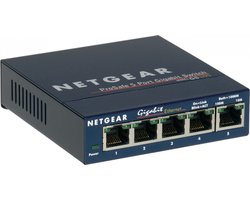 NETGEAR GS105GE - Netwerk Switch - Unmanaged - 1 Gbps - 5 poorten