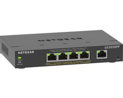 NETGEAR GS305EPP - Netwerk Switch - Plus Managed - 1 Gbps - PoE Switch - 5 poorten