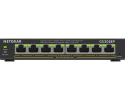 NETGEAR GS308EP - Netwerk Switch - Plus Managed - 1 Gbps - PoE Switch - 8 poorten