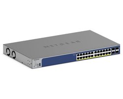 NETGEAR GS728TXP - Netwerk Switch - Smart Managed - 1Gbps - 10 Gpps Uplink - PoE switch - 24 poorten