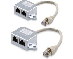 Netwerk kabel splitter - 2x RJ45 adapter voor dubbele LAN verbinding - Geschikt voor Cat5/Cat6