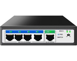 Netwerk Switch - 5 Poorten - Internet Splitter - Ethernet - 52 Watt - Voor Internetkabel - IP Monitoring Ideaal