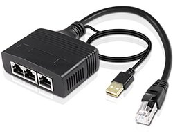 Netwerkschakelaar Ethernet Splitter voor 3 Apparaten - RJ45 Netwerk Adapter 100Mbps