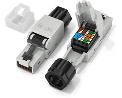 Netwerkstekker Cat6 zonder gereedschap 1 Gbit/s - RJ45 stekker voor eenvoudige installatie