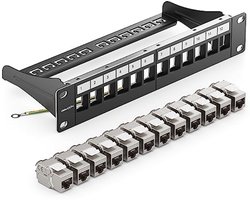 Patchpaneel 12 poorts CAT 7 met Keystone Modules voor Netwerkinstallatie