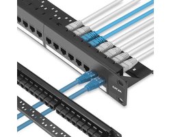 Patchpaneel 1U 24 poorten Cat6A met inline Keystone 10 G-ondersteuning