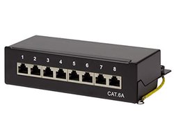 Patchpaneel Cat.6A 8-Port - Professionele Wand- en Tafelmontage voor Ethernet