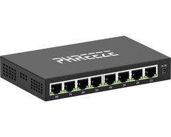 Phreeze Netwerk Switch 8 Poort Gigabit - Internet Splitter - Ethernet Switch - UTP Switch - 10/100/1000 Mbps - Unmanaged