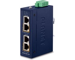 PLANET Industrial 2-port 10/100/1000T Gigabit Ethernet (10/100/1000) Power over Ethernet (PoE) Blauw