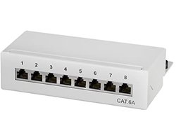 Professioneel Cat.6A 8-poorts patchpaneel - STP afgeschermd verdelerveld voor tafel, wand of desktop