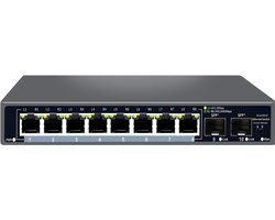 Quvo® Internet Splitter - Netwerk Switch - Ethernet - 10 Ports - 2500 Mbps- Zwart - 28 cm x 9 cm x 7 cm