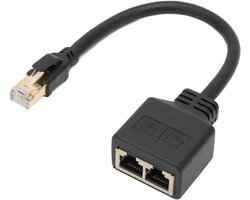 RJ45 Ethernet Splitter 1 naar 2 Poort LAN Netwerk Adapter voor Cat5/Cat6 Kabels